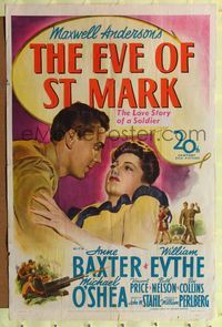 8m223 EVE OF ST. MARK 1sh '44 lovers Anne Baxter & William Eythe are separated by World War II!