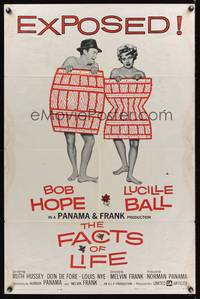 8m231 FACTS OF LIFE 1sh '61 Bob Hope & Lucille Ball wearing barrels!