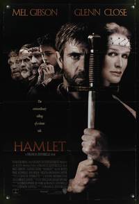 8m303 HAMLET DS int'l 1sh '90 Mel Gibson, Glenn Close, Helena Bonham Carter, William Shakespeare!