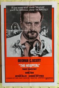 8m337 HOSPITAL int'l 1sh '71 George C. Scott, Paddy Chayefsky, you'll be delirious!