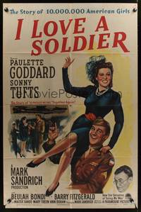 8m361 I LOVE A SOLDIER style A 1sh '44 Paulette Goddard & Sonny Tufts in uniform, Barry Fitzgerald!