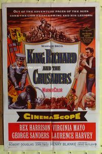 8m420 KING RICHARD & THE CRUSADERS 1sh '54 Rex Harrison, Virginia Mayo, George Sanders