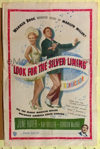 8m469 LOOK FOR THE SILVER LINING 1sh '49 art of June Haver & Ray Bolger dancing, Gordon MacRae