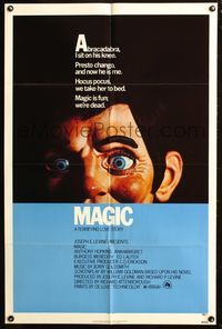 8m478 MAGIC 1sh '78 Richard Attenborough, ventriloquist Anthony Hopkins, creepy dummy image!