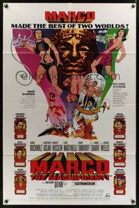 8m500 MARCO THE MAGNIFICENT 1sh '66 Orson Welles, Anthony Quinn, cool comic book artwork!