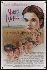 8m502 MARIA'S LOVERS int'l 1sh '84 artwork of Nastassja Kinski & John Savage by Batciaeller!