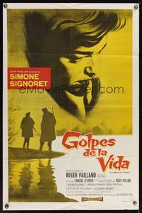 8m546 NAKED AUTUMN Spanish/U.S. 1sh '61 Les Mauvais coups, close-up art of Simone Signoret!