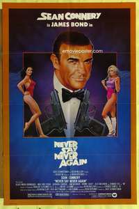 8m553 NEVER SAY NEVER AGAIN 1sh '83 art of Sean Connery as James Bond 007 by R. Dorero!