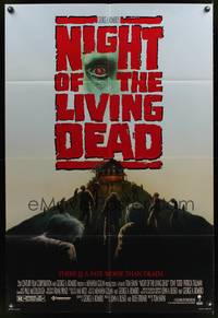 8m564 NIGHT OF THE LIVING DEAD 1sh '90 Tom Savini directed, George Romero, Patricia Tallman!