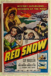 8m674 RED SNOW 1sh '52 Guy Madison, Ray Mala & Eskimos!