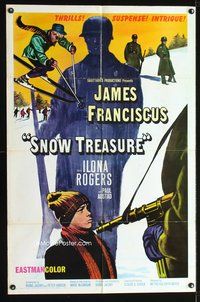 8m744 SNOW TREASURE 1sh '67 James Franciscus, Ilona Rodgers, gold smuggling gutsy Norwegian kids!