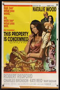 8m831 THIS PROPERTY IS CONDEMNED int'l 1sh '66 sexy artwork of Natalie Wood & Robert Redford!