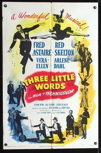 8m837 THREE LITTLE WORDS 1sh '50 art of Fred Astaire, Red Skelton & super sexy dancing Vera-Ellen!