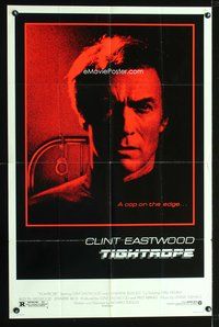 8m846 TIGHTROPE 1sh '84 Clint Eastwood is a cop on the edge, cool handcuff image!