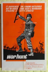 8m939 WAR HUNT 1sh '62 Robert Redford in his first starring role, war does strange things to men!