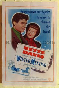 8m960 WINTER MEETING 1sh '48 Bette Davis was never happier to be next to Jim Davis!