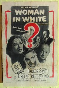 8m969 WOMAN IN WHITE 1sh '48 Eleanor Parker, Alexis Smith, Sidney Greenstreet