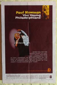 8m991 YOUNG PHILADELPHIANS 1sh '59 rich lawyer Paul Newman defends friend from murder charges!