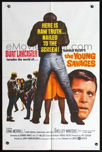 8m993 YOUNG SAVAGES 1sh '61 Burt Lancaster, John Frankenheimer, produced by Harold Hecht!