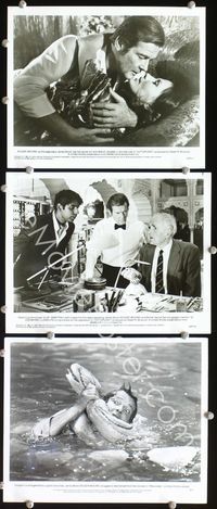 8p684 OCTOPUSSY 3 8x10s '83 Roger Moore as James Bond, Maud Adams, Desmond Llewellyn