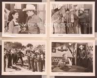 8p521 POWDER RIVER RUSTLERS 7 8x10 stills '49 cowboy Rocky Lane stops a fake railroad agent!