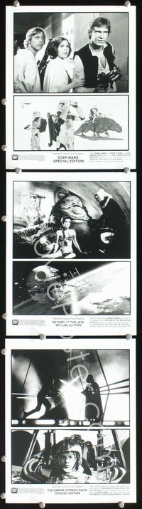 8p702 STAR WARS TRILOGY 3 8x10s '97 Mark Hamill, Carrie Fisher, Harrison Ford, Jabba, Darth Vader