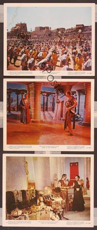 8p106 LAND OF THE PHARAOHS 3 color 8x10 stills '55 Jack Hawkins, Joan Collins, Howard Hawks
