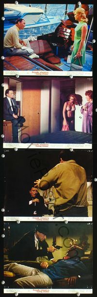 8p099 TONY ROME 4 color 8x10s '67 tough detective Frank Sinatra, Jill St. John, Gena Rowlands