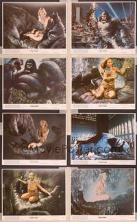 8p183 KING KONG 8 8x10 mini LCs '76 great images of Jessica Lange & BIG Ape + Berkey artwork!