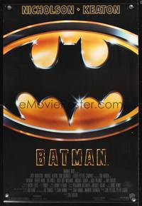 8r056 BATMAN 1sh '89 Michael Keaton, Jack Nicholson, directed by Tim Burton!