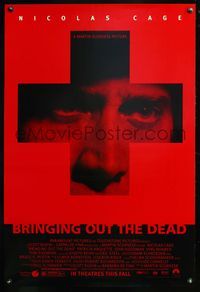 8r093 BRINGING OUT THE DEAD advance 1sh '99 paramedic Nicolas Cage, Arquette, Martin Scorsese!