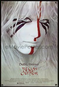 8r116 CLAN OF THE CAVE BEAR 1sh '86 fantastic image of Daryl Hannah in cool tribal make up!
