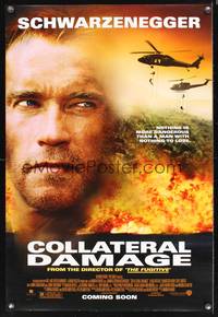 8r122 COLLATERAL DAMAGE advance DS 1sh '02 angry looking Arnold Schwarzenegger is out for revenge!