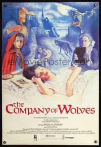 8r124 COMPANY OF WOLVES English 1sh '85 Angela Lansbury, Sarah Patterson, wild werewolf art!