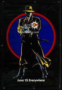 8r149 DICK TRACY DS June 15 full body style teaser 1sh '90 cool artwork of Warren Beatty in title role!