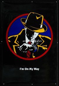 8r148 DICK TRACY DS On My Way style teaser 1sh '90 cool art of Warren Beatty as classic detective!