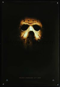 8r183 FRIDAY THE 13TH teaser 1sh '09 Marcus Nispel directed, great image of classic mask!