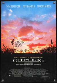 8r192 GETTYSBURG signed 1sh '93 by Andrew Prine, cool image of Civil War battle!