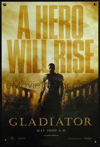 8r196 GLADIATOR DS advance 1sh '00 Russell Crowe, Joaquin Phoenix, directed by Ridley Scott!