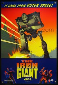 8r246 IRON GIANT DS advance 1sh '99 animated modern classic, cool cartoon robot image!