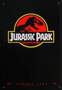 8r254 JURASSIC PARK DS teaser 1sh '93 Steven Spielberg, Richard Attenborough re-creates dinosaurs!