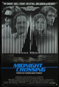 8r314 MIDNIGHT CROSSING 1sh '88 Faye Dunaway, Kim Cattrall, there's no turning back tonight!