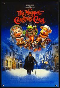 8r324 MUPPET CHRISTMAS CAROL DS 1sh '92 Jim Henson, Frank Oz, Drew Struzan art!