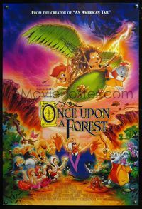 8r347 ONCE UPON A FOREST DS 1sh '93 cool Steven Chorney cartoon art of creatures!