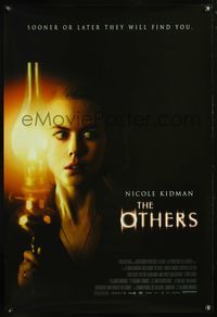 8r349 OTHERS 1sh '01 creepy image of Nicole Kidman with lamp, horror!