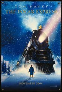 8r371 POLAR EXPRESS DS teaser 1sh '04 Tom Hanks, Robert Zemeckis directed, cool art by Chiang!