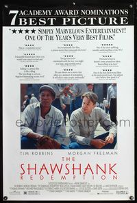 8r417 SHAWSHANK REDEMPTION DS 1sh '95 Tim Robbins, Morgan Freeman, written by Stephen King!!