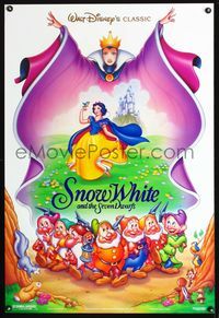 8r434 SNOW WHITE & THE SEVEN DWARFS DS 1sh R93 Walt Disney animated cartoon classic!