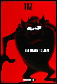 8r443 SPACE JAM teaser 1sh '96 cool art of the Tazmanian Devil!