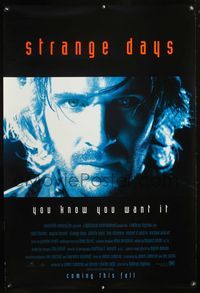 8r474 STRANGE DAYS blue style advance 1sh '95 close-up of Ralph Fiennes, you know you want it!